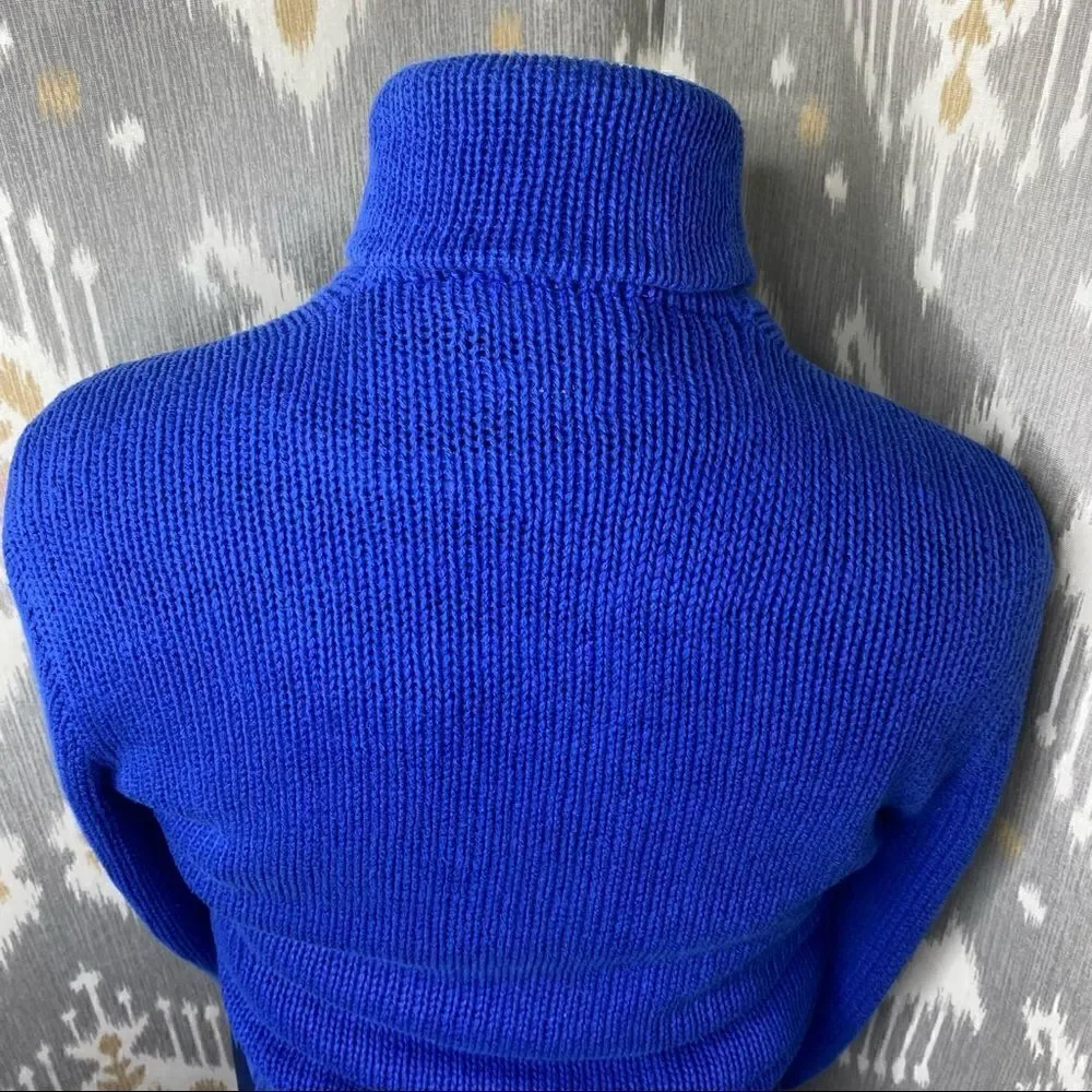 Polo Ralph Lauren Yacht Blue Linen Cotton Blend Toggle Shawl Collar L/S Sweater